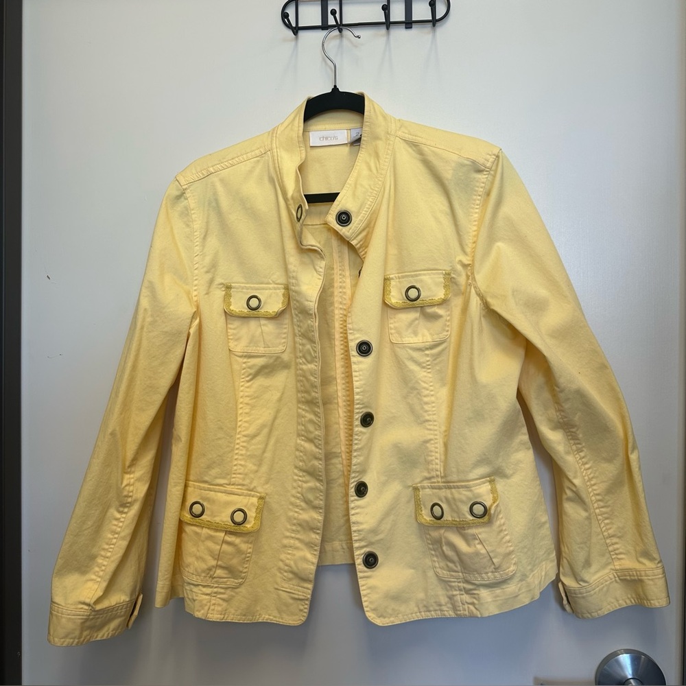 Chico's Light Yellow Utility Jacket - image 1